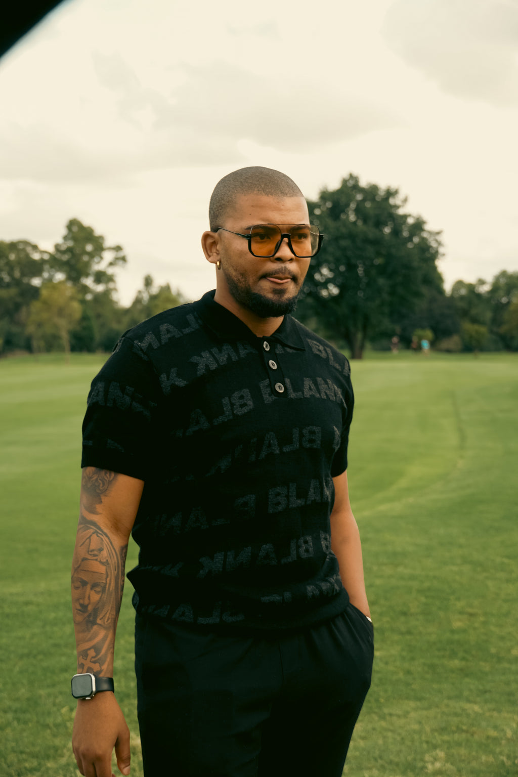 Blank Knitted Golf Shirt